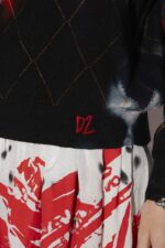 Dsquared2 Iconic Argyle V-Neck Cardigan - Image 4
