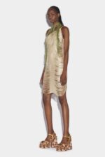 Dsquared2 Iconic Asymetrical Strap Midi Dress