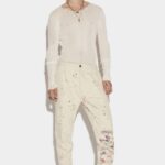 Dsquared2 Iconic Aviator Trousers D2 IVORY