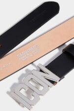 Dsquared2 Iconic Be Icon Plaque Belt BLACK - Image 4