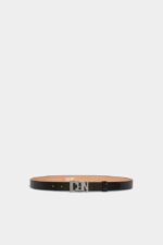 Dsquared2 Iconic Be Icon Plaque Belt BLACK/BLACK - Image 2