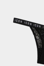 Dsquared2 Iconic Be Icon Thong BLACK/CYCLAMEN - Image 4