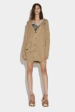 Dsquared2 Iconic BEIGE Distressed Cardigan D2 - Image 3