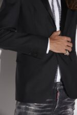 Dsquared2 Iconic Berlin One Button Blazer BLACK D2 - Image 3