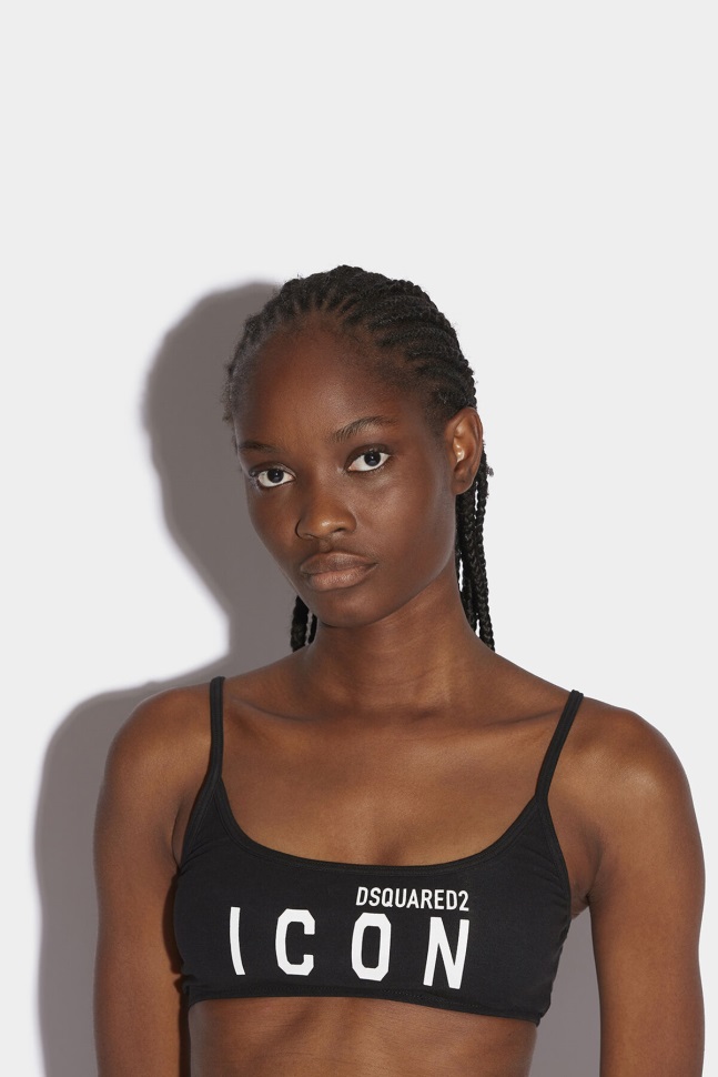 Dsquared2 Iconic BLACK/CYCLAMEN Be Icon Sport Bra D2 BLACK - Image 3