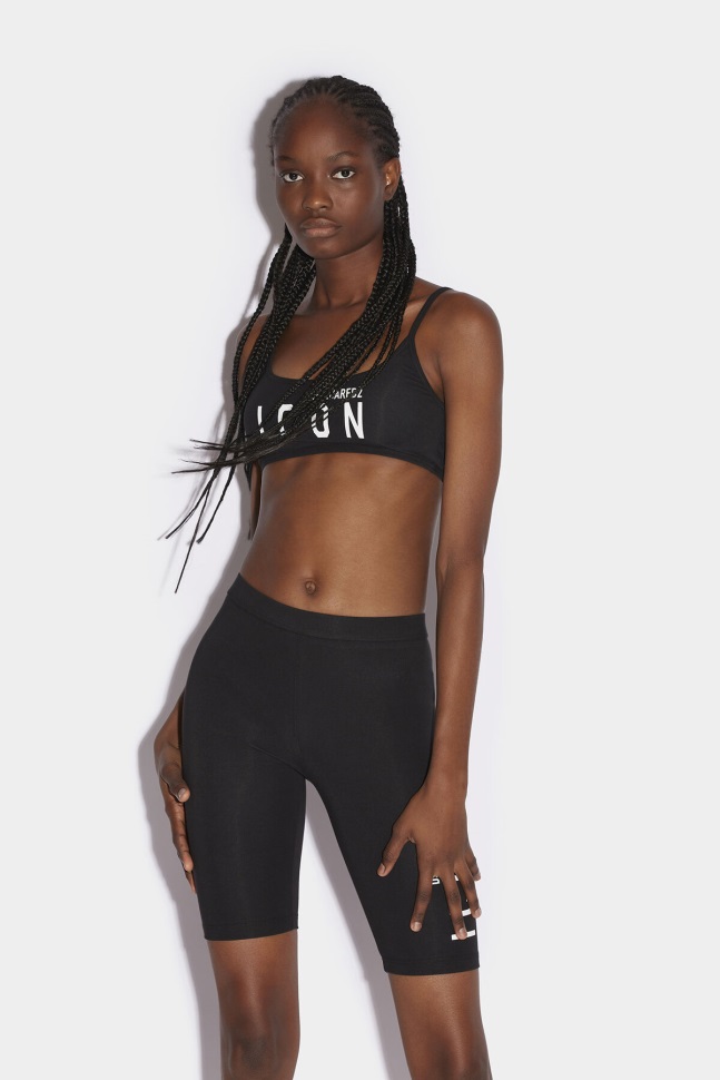 Dsquared2 Iconic BLACK/CYCLAMEN Be Icon Sport Bra D2 BLACK - Image 1