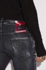 Dsquared2 Iconic Black Knee Patches Wash Cool Guy Jeans - Image 4