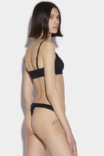 Dsquared2 Iconic BLACK Mini Logo Sport Triangle Bra - Image 2