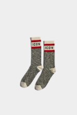 Dsquared2 Iconic Black Mouline Mid-Crew Socks - Image 2