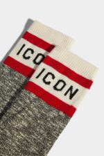 Dsquared2 Iconic Black Mouline Mid-Crew Socks - Image 3