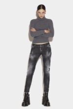 Dsquared2 Iconic Black Ripped Knee Wash Jennifer Jeans