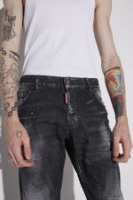 Dsquared2 Iconic Black Ripped Knee Wash Sexy Twist Jeans - Image 3