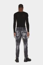 Dsquared2 Iconic Black Ripped Wash Skater Jeans - Image 2
