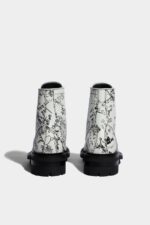 Dsquared2 Iconic BLACK Scribbles Combat Ankle Boots-D2 - Image 2