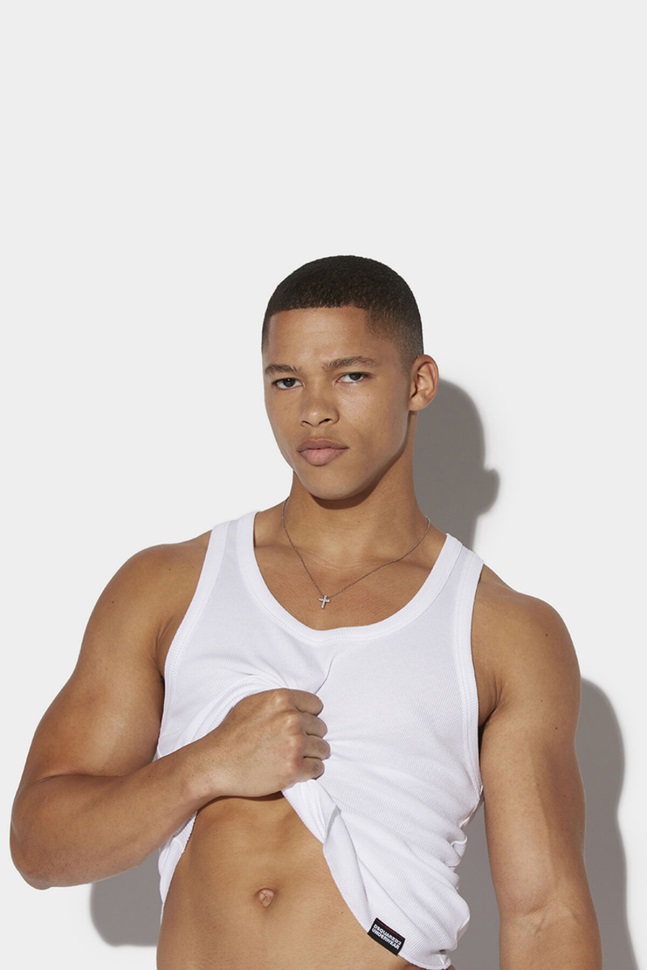 dsquared2_iconic_black_warmy_tank_top_d2.jpg Dsquared2 Iconic BLACK Warmy Tank Top D2 - Image 1