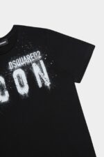 Dsquared2 Iconic BLACK/WHITE DS2 Kids T-Shirt - Image 4