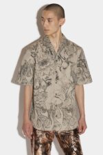 Dsquared2 Iconic Bowling Shirt OLIVE GREEN/SAND