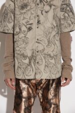 Dsquared2 Iconic Bowling Shirt OLIVE GREEN/SAND - Image 3