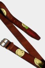 Dsquared2 Iconic BROWN/BLACK Smiley Cowhide Belt D2 - Image 3