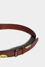 Dsquared2 Iconic BROWN/BLACK Smiley Cowhide Belt D2 - Image 4