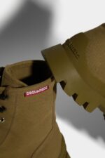 Dsquared2 Iconic BROWN/IVORY Tank Combat Boots D2 BROWN - Image 4