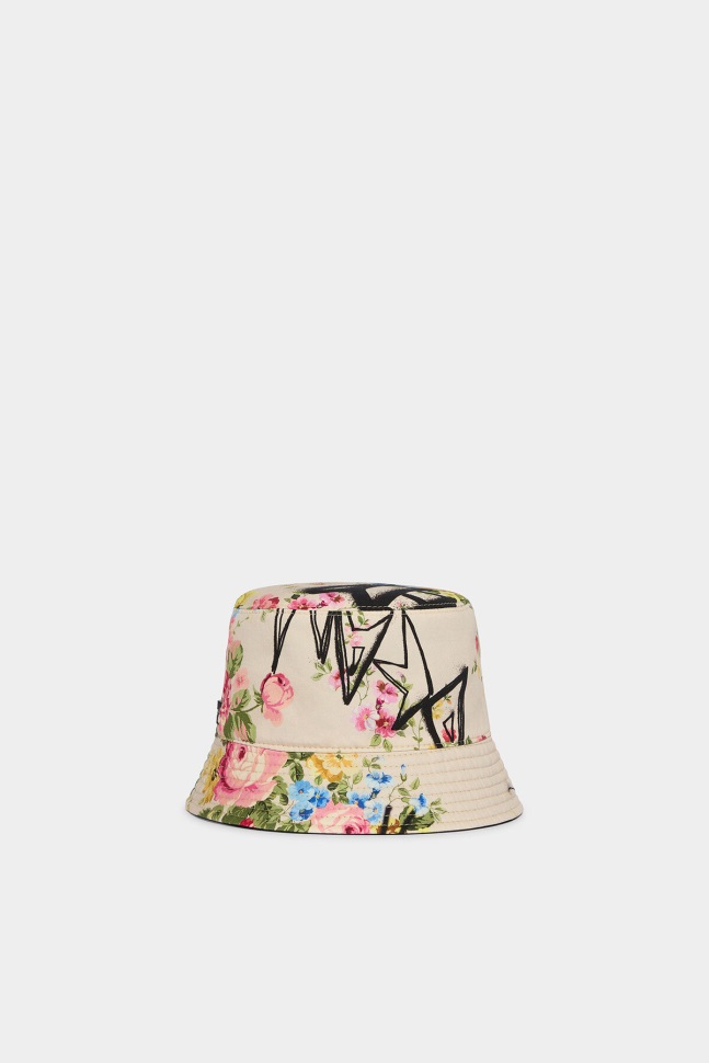 dsquared2_iconic_camo_spray_bucket_hat_black.jpg Dsquared2 Iconic Camo Spray Bucket Hat BLACK - Image 1