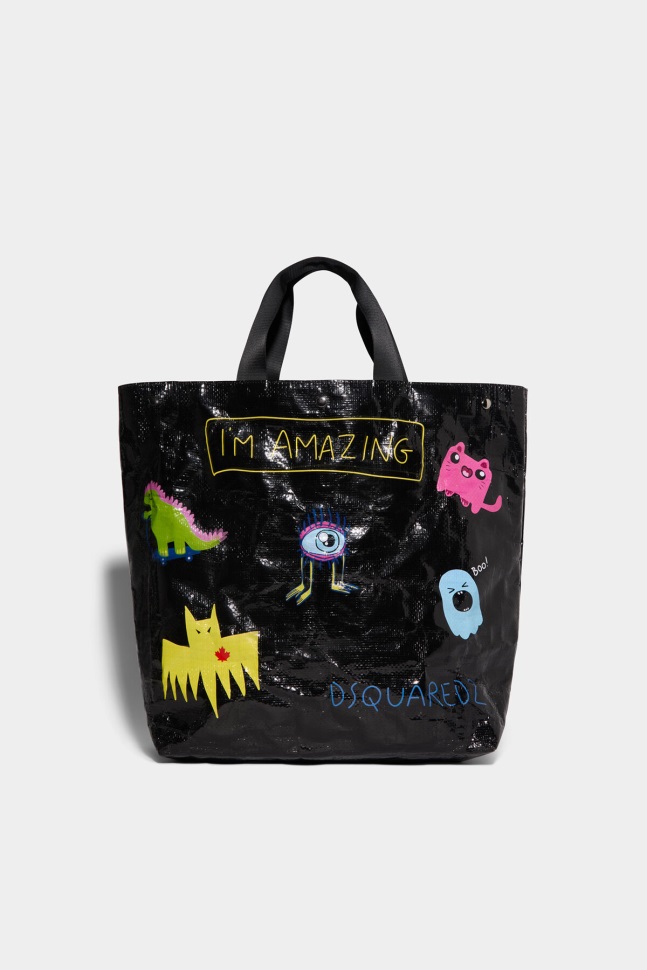 Dsquared2 Iconic Canadian Heritage Tag Bag BLACK D2 - Image 1