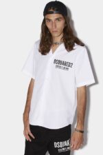Dsquared2 Iconic Ceresio 9 Bowling Shirt WHITE/BLACK