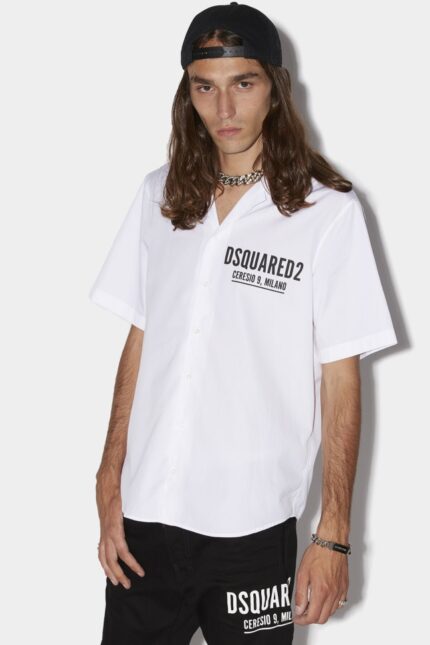 Dsquared2 Iconic Ceresio 9 Bowling Shirt WHITE/BLACK