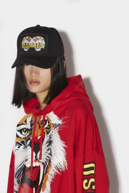 Dsquared2 Iconic Chinese NY Baseball Cap BLACK/RED