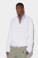 Dsquared2 Iconic Chunky Knit Sweater D2 WHITE