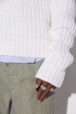 Dsquared2 Iconic Chunky Knit Sweater D2 WHITE - Image 4