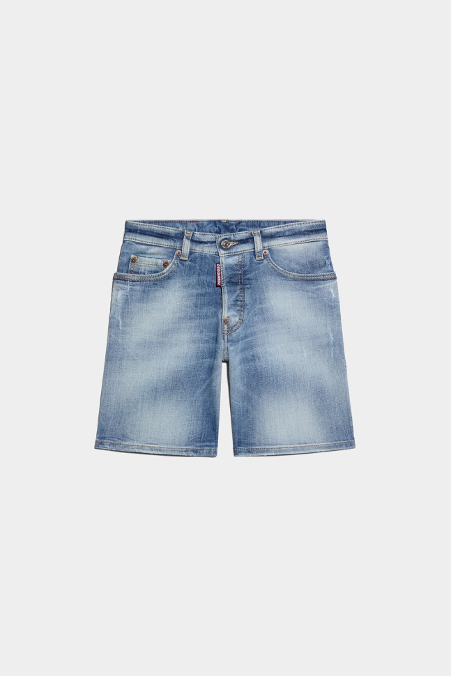 dsquared2_iconic_d2_kids_blue_denim_shorts.jpg Dsquared2 Iconic D2 Kids BLUE DENIM Shorts - Image 1