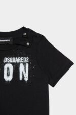 Dsquared2 Iconic D2 Kids Icon Spray T-Shirt WHITE/BLACK - Image 3