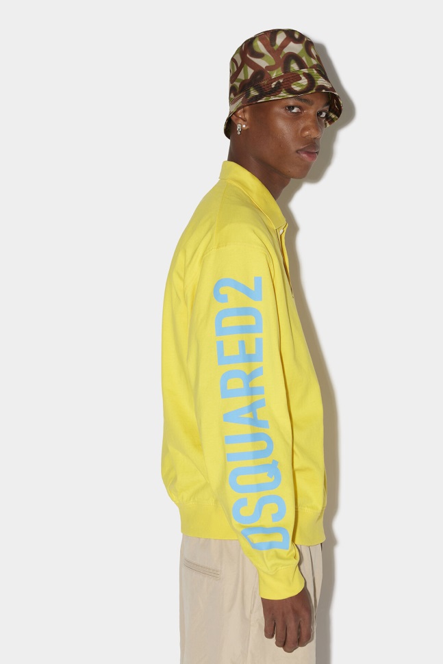 dsquared2_iconic_d2_leaf_long_sleeve_polo_sweatshirt.jpg Dsquared2 Iconic D2 Leaf Long Sleeve Polo Sweatshirt - Image 1