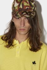 Dsquared2 Iconic D2 Leaf Tennis Polo YELLOW/BLUE - Image 3