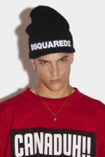 Dsquared2 Iconic D2 Logo Beanie BLACK - Image 3