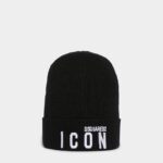 Dsquared2 Iconic D2 Patch Beanie BLACK/FANTASY