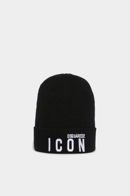 Dsquared2 Iconic D2 Patch Beanie BLACK/FANTASY