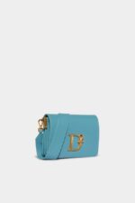 Dsquared2 Iconic D2 Statement Shoulder Bag LIGHT BLUE/BLACK - Image 3