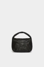 Dsquared2 Iconic D2 Statement Soft Hobo Bag BLACK/NUDE