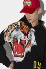 Dsquared2 Iconic D2 Tiger Cool Hoodie BLACK - Image 3