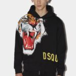 Dsquared2 Iconic D2 Tiger Cool Hoodie BLACK