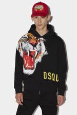 Dsquared2 Iconic D2 Tiger Cool Hoodie BLACK