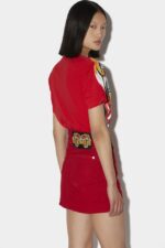 Dsquared2 Iconic D2 Tiger Mini Skirt RED - Image 2