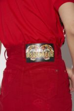 Dsquared2 Iconic D2 Tiger Mini Skirt RED - Image 4