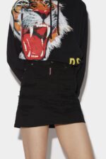 Dsquared2 Iconic D2 Tiger Mini Skirt RED/BLACK - Image 3
