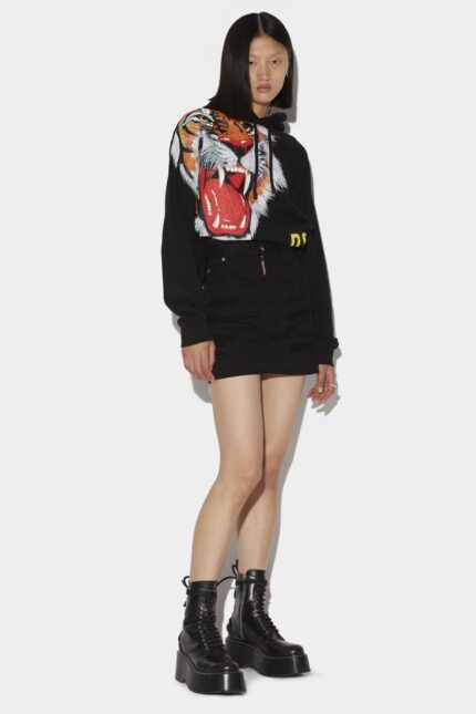 Dsquared2 Iconic D2 Tiger Mini Skirt RED/BLACK
