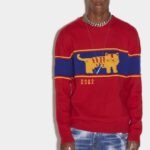 Dsquared2 Iconic D2 Tiger Round Neck Sweater FANTASY