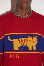 Dsquared2 Iconic D2 Tiger Round Neck Sweater FANTASY - Image 3